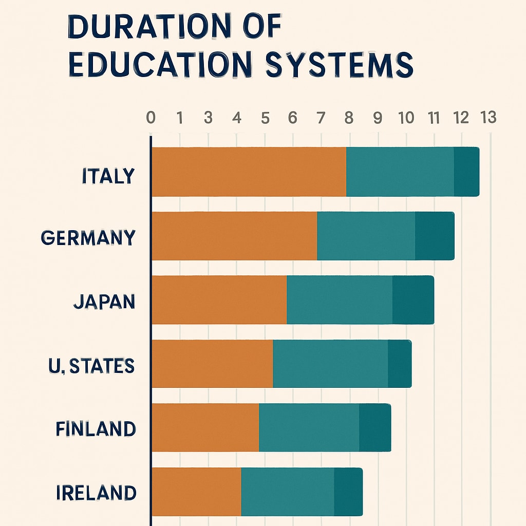 Education system duration differences infographic for international study planning