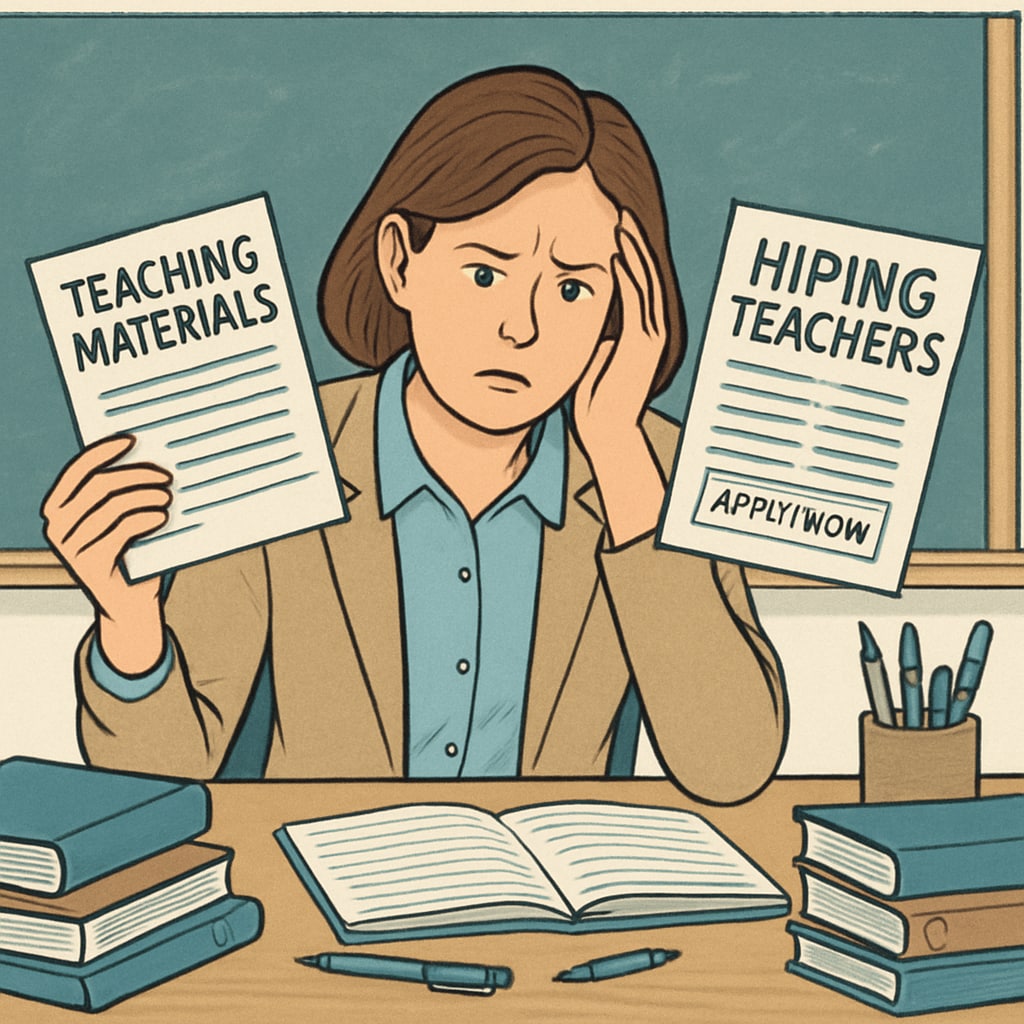 Teacher balancing classroom preparation and charter school recruitment duties