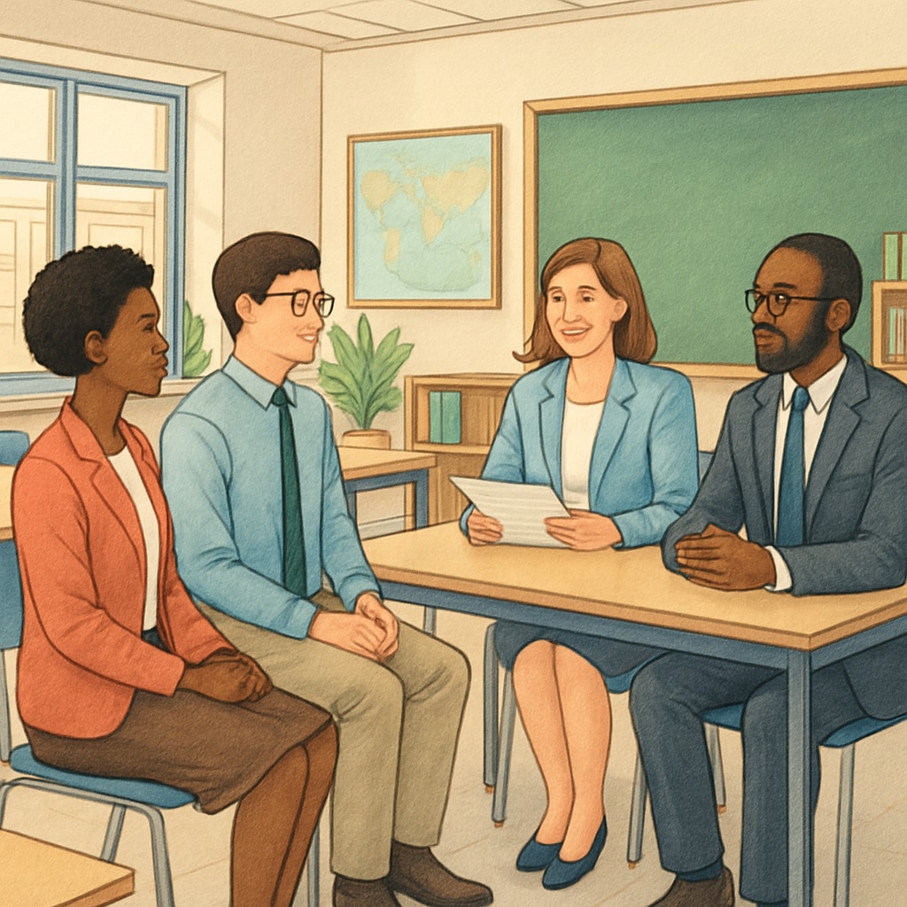 Private school recruitment process showing candidate evaluation