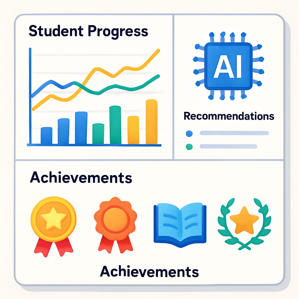 AI-powered productivity app interface with learning progress tracking