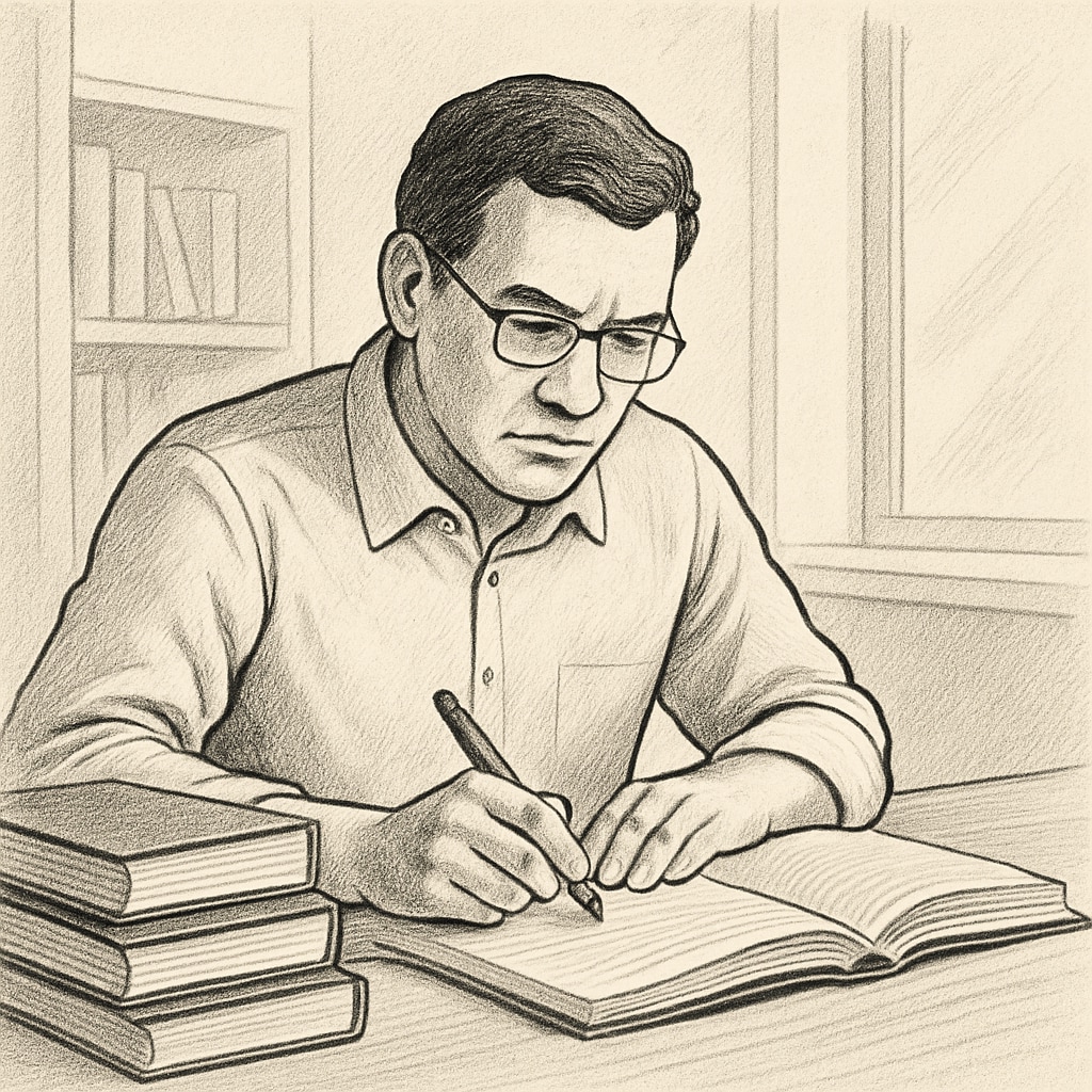 Adult overcoming educational gaps through dedicated study