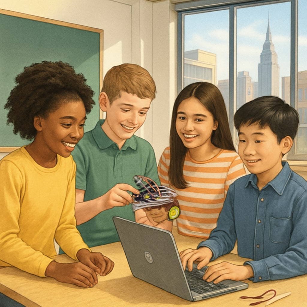 NYC public school students engaged in digital learning