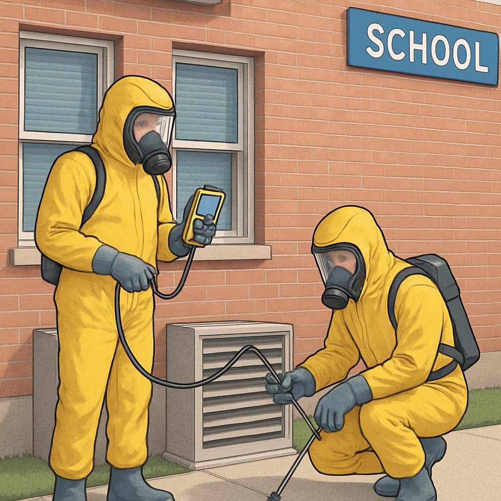Emergency methane leak testing at closed school