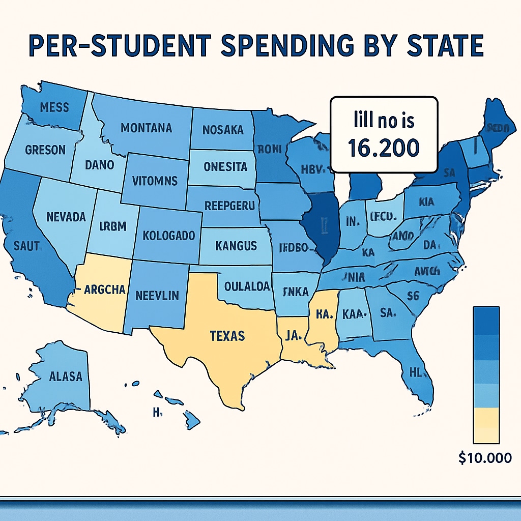 State-level government education expenditure comparison map
