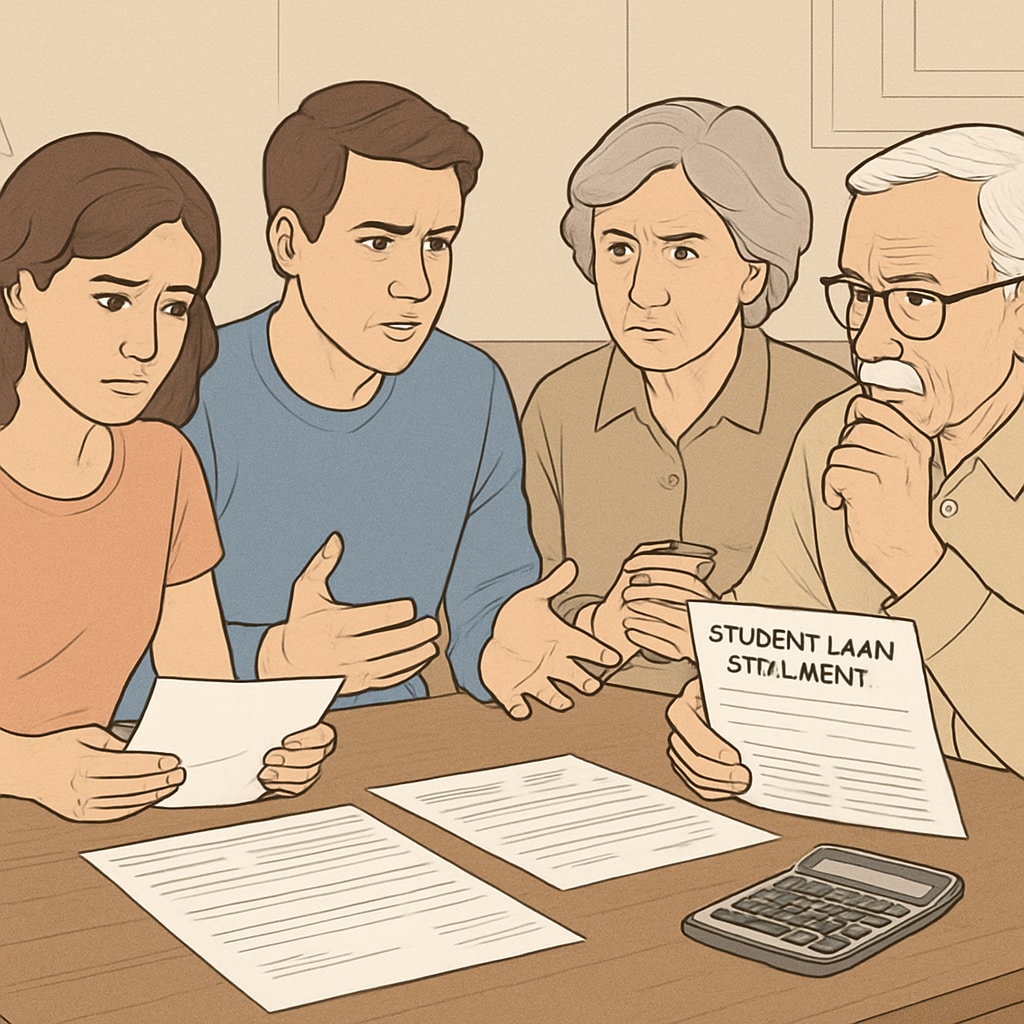 Family discussing student loan repayment increases under SAVE plan changes
