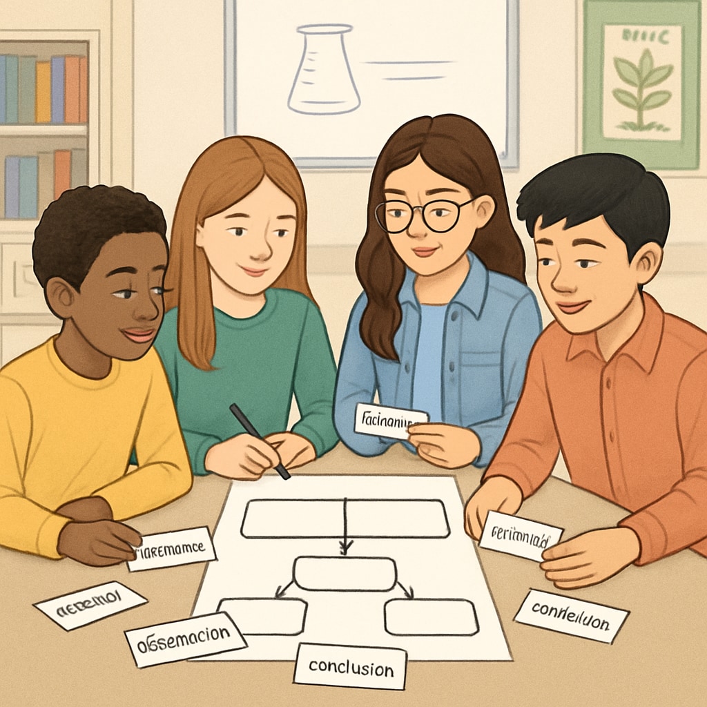 ELL students receiving language support during science experiment