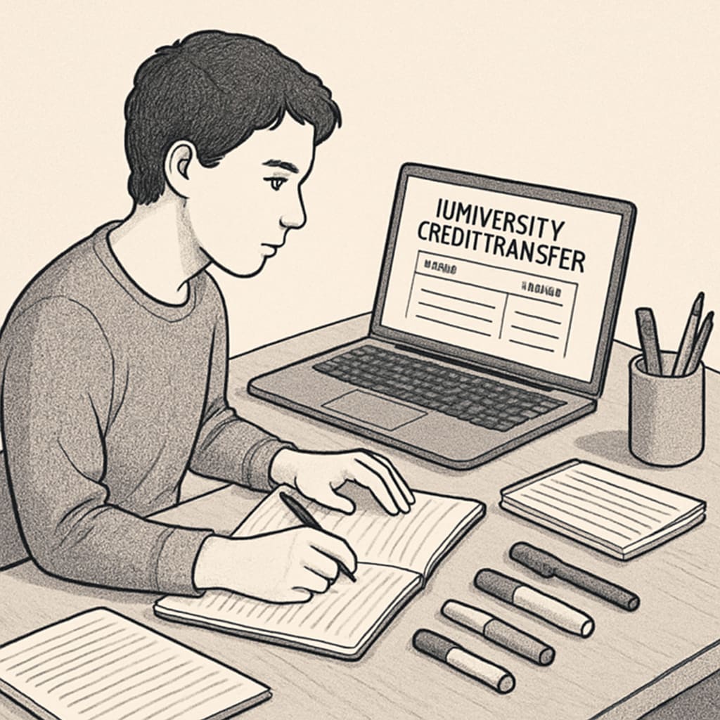 Student evaluating college credit transfer options for bachelor’s degree completion