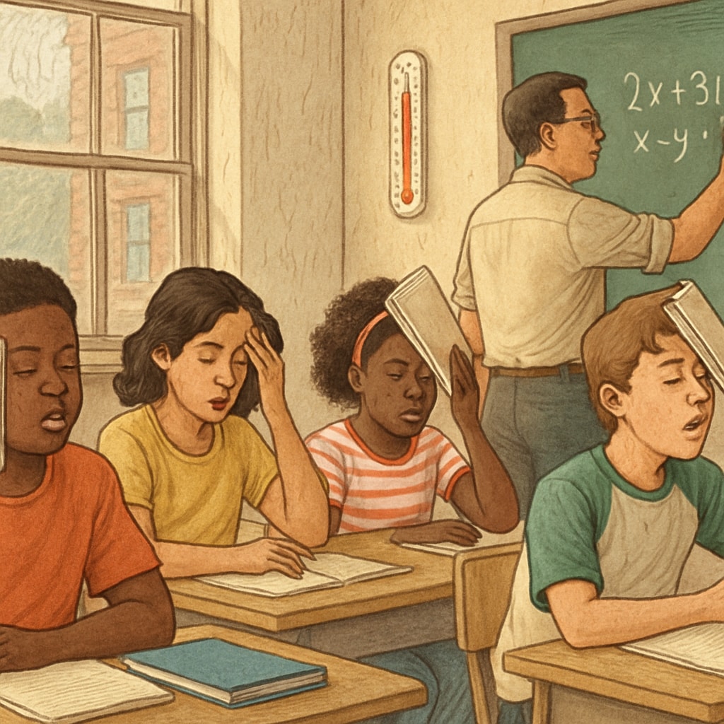 Marginalized students enduring extreme heat in under-resourced classrooms
