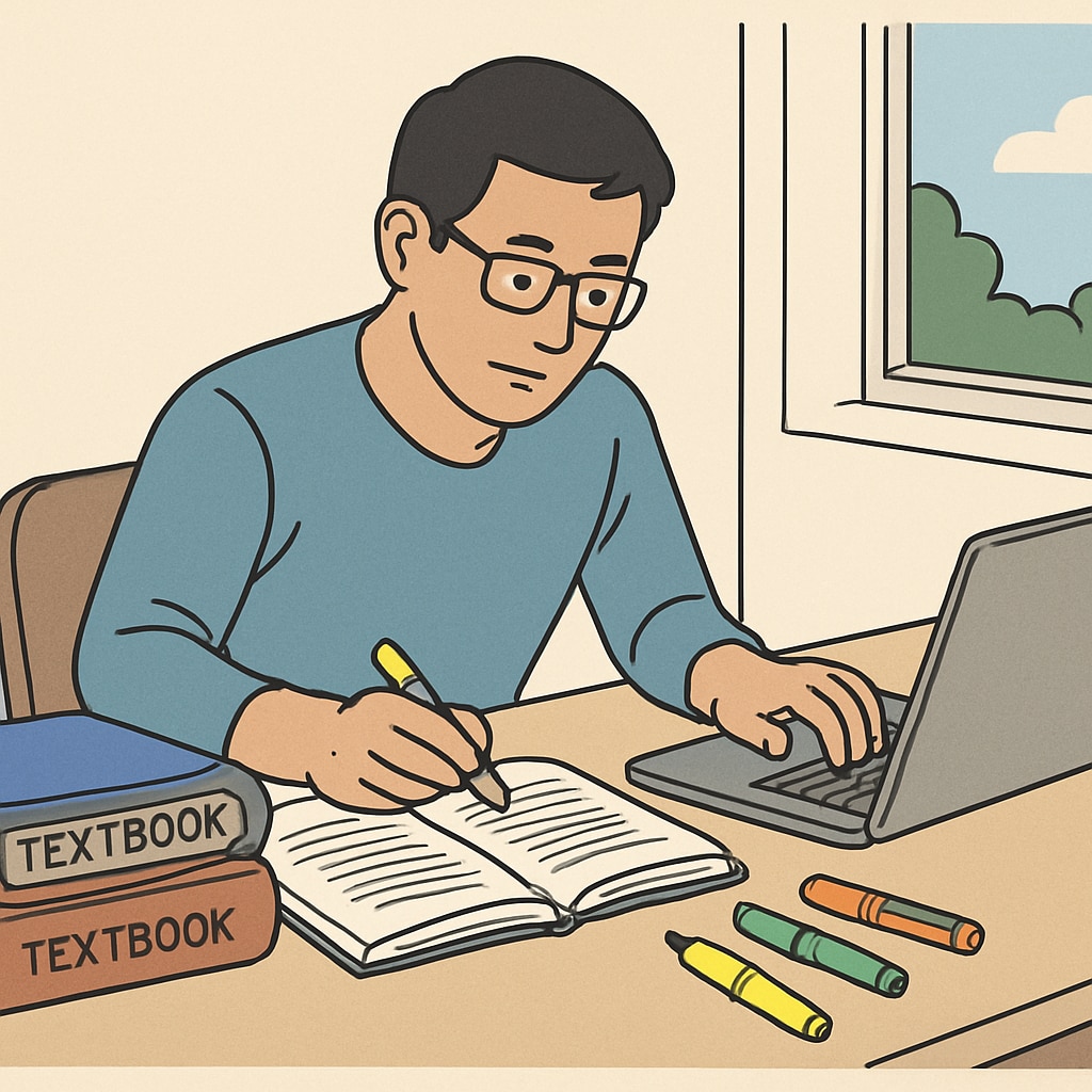 Adult overcoming educational gaps through self-study