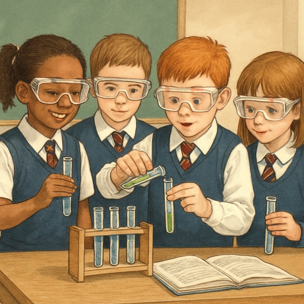 Private school students engaged in hands-on learning