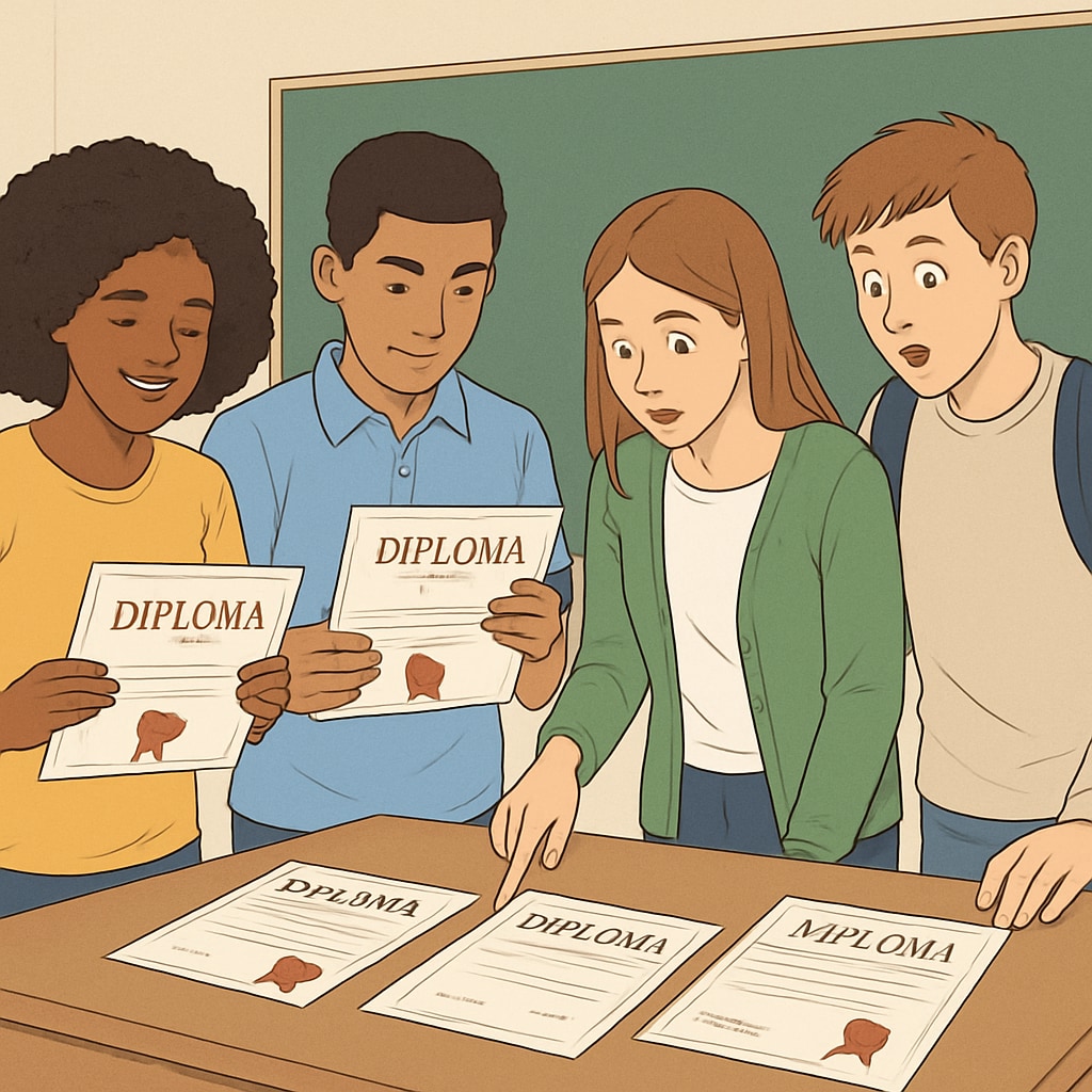 Students comparing standard and modified diplomas with expressions of regret