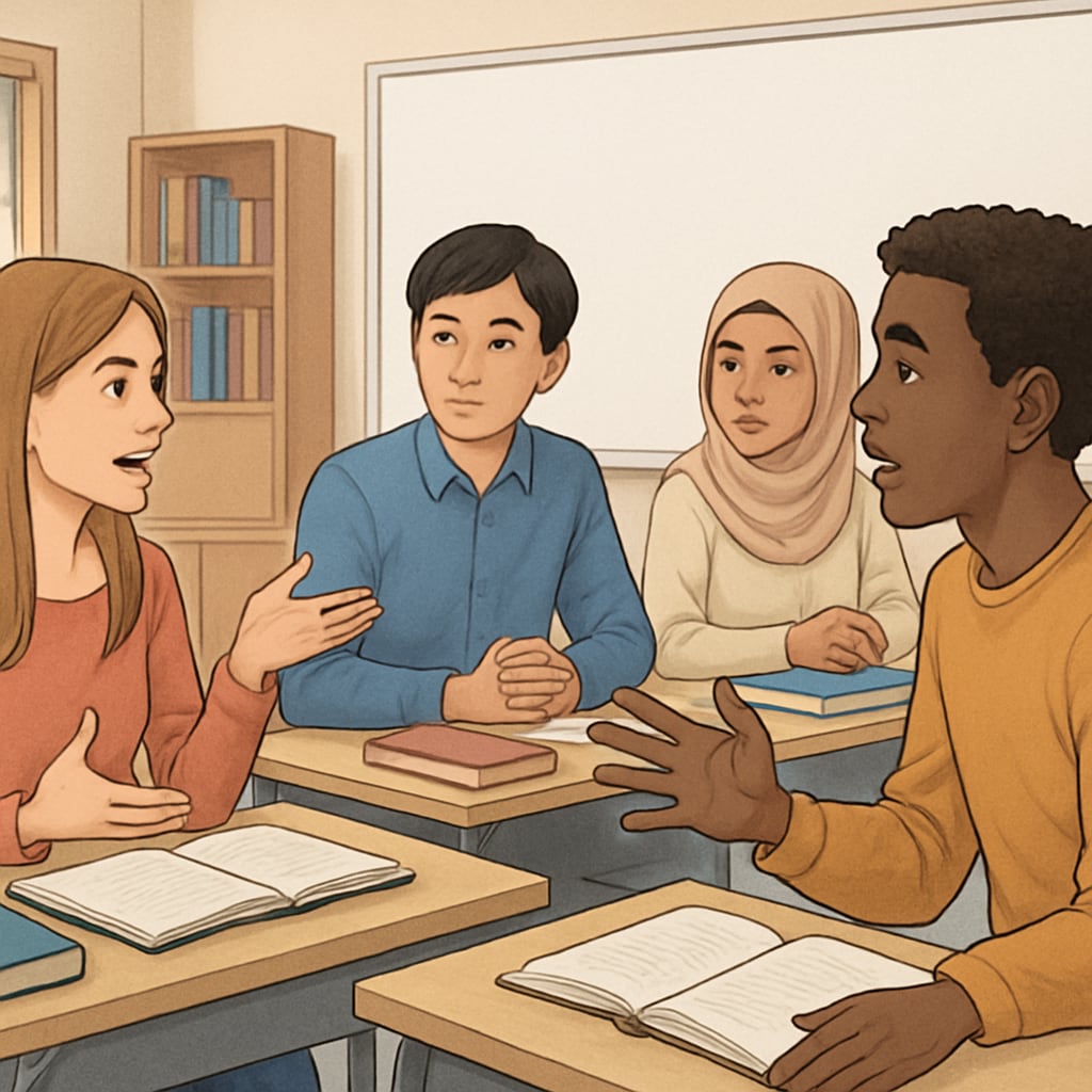 Cross-class student discussion in educational environment