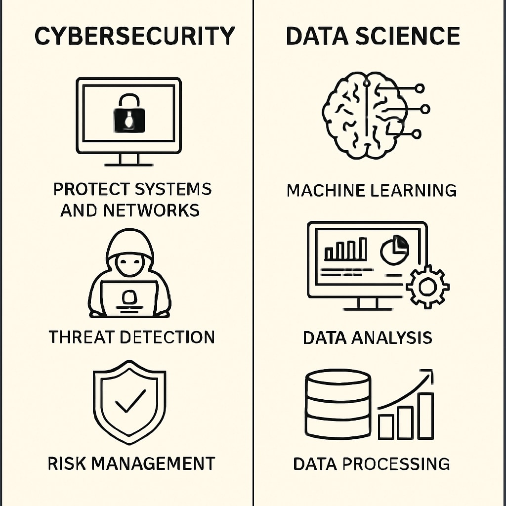 Cybersecurity versus data science career comparison for students