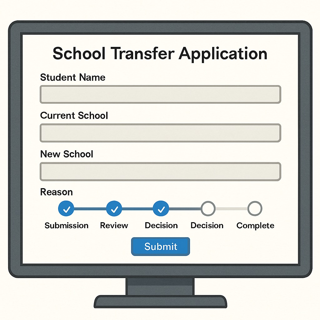 Digital school transfer management system
