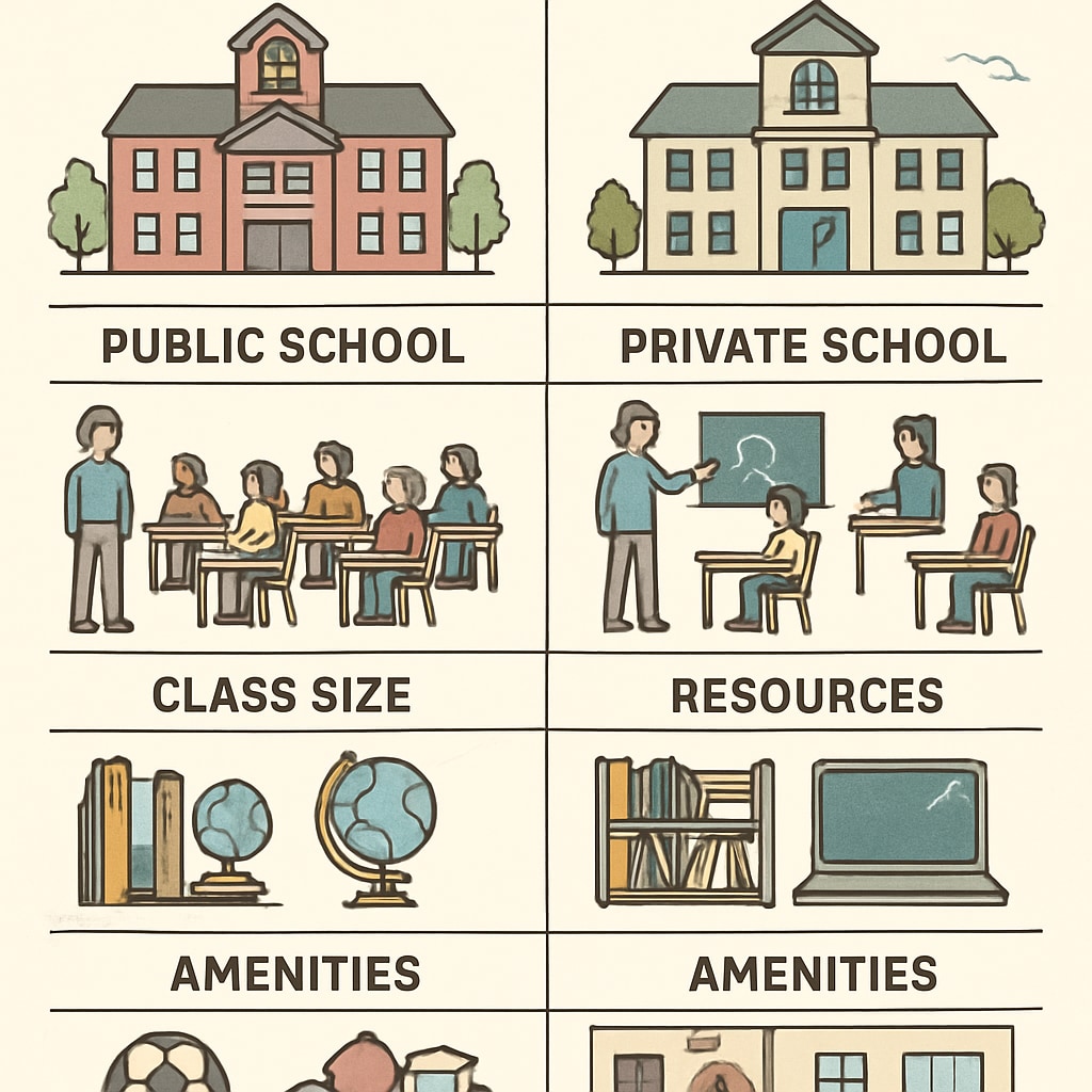 Public and private school resource comparison for education decisions