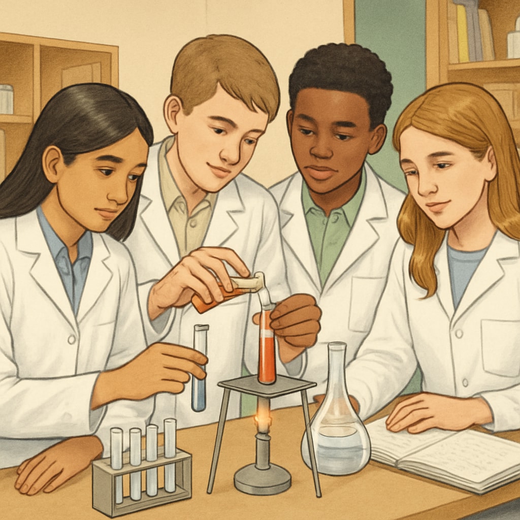 Socioeconomically diverse teens in science lab