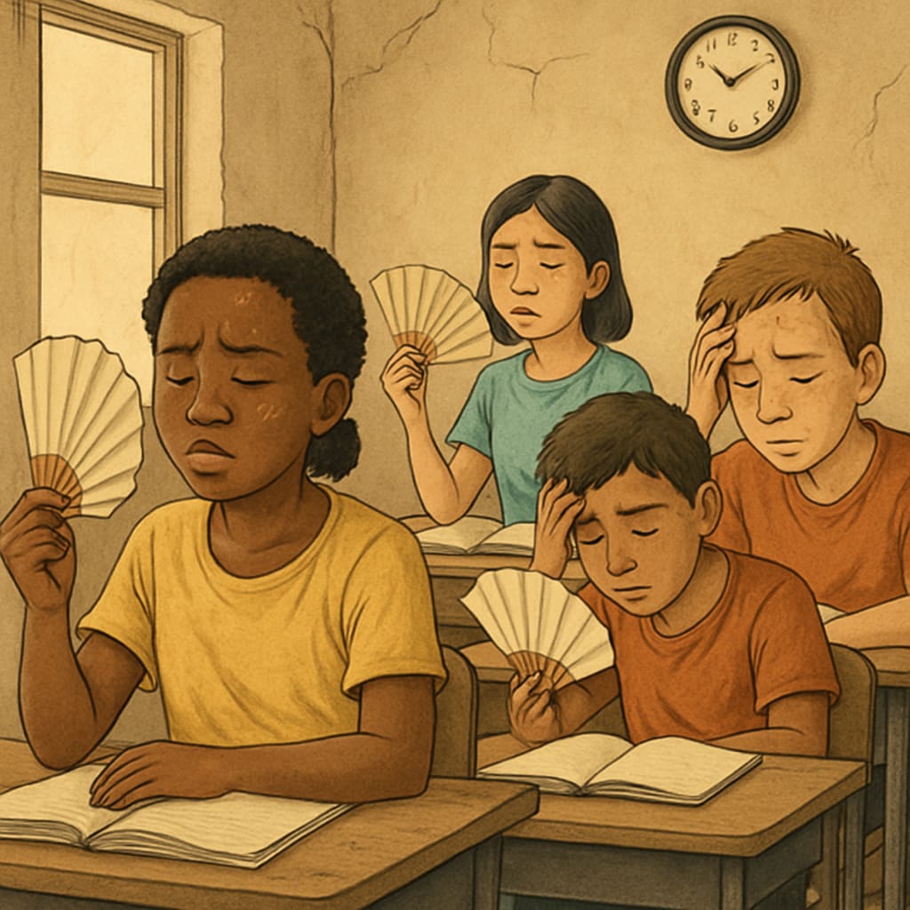 Marginalized students enduring extreme heat in an unequal education environment