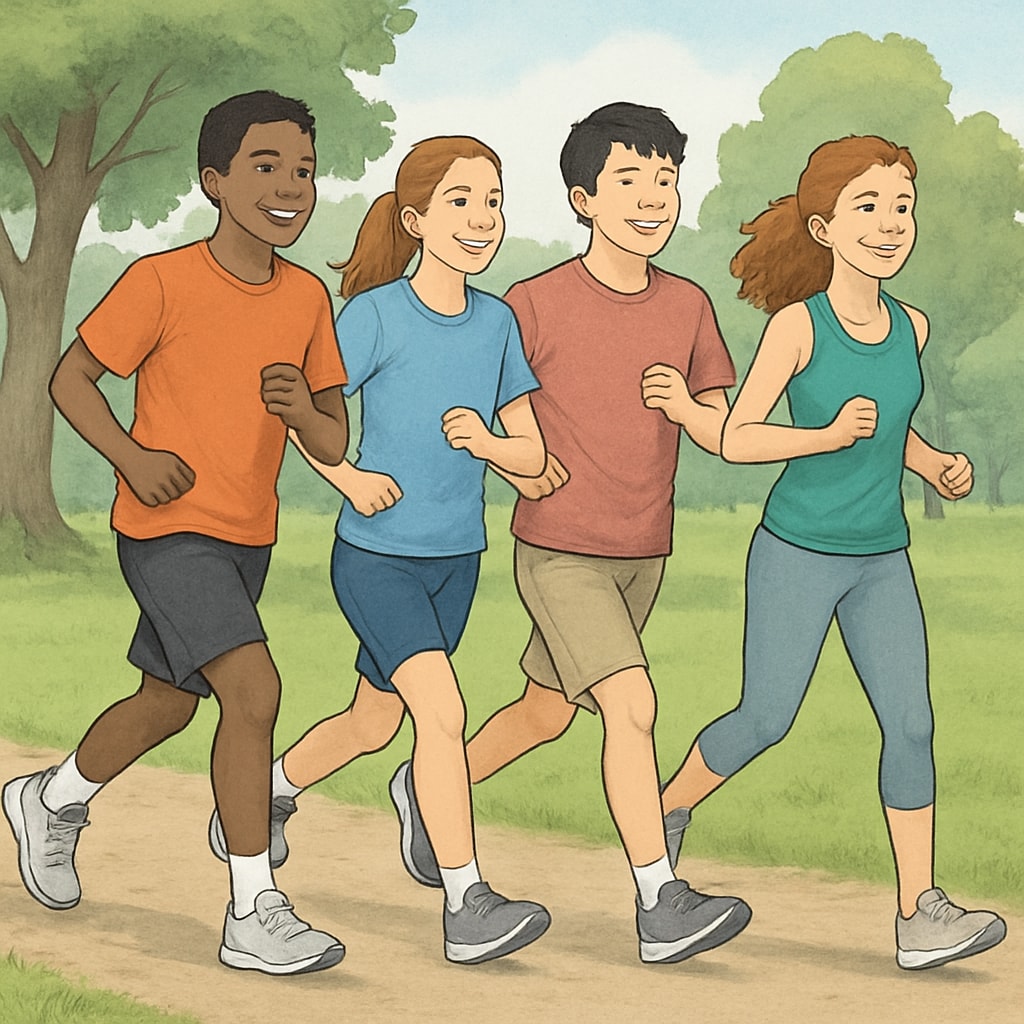 Teens engaging in healthy physical activity together