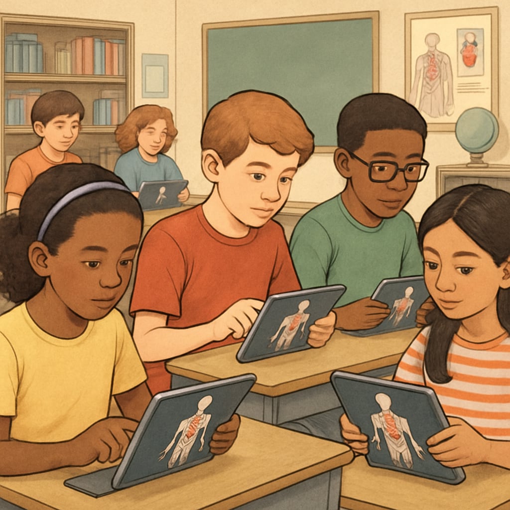 K12 students engaging with medical education through technology