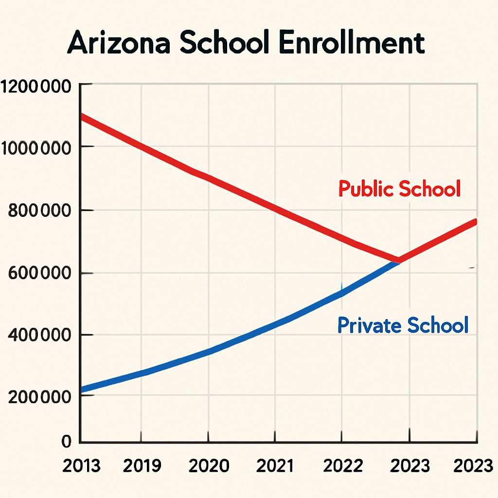 School vouchers impact on public vs private school enrollment trends in Arizona