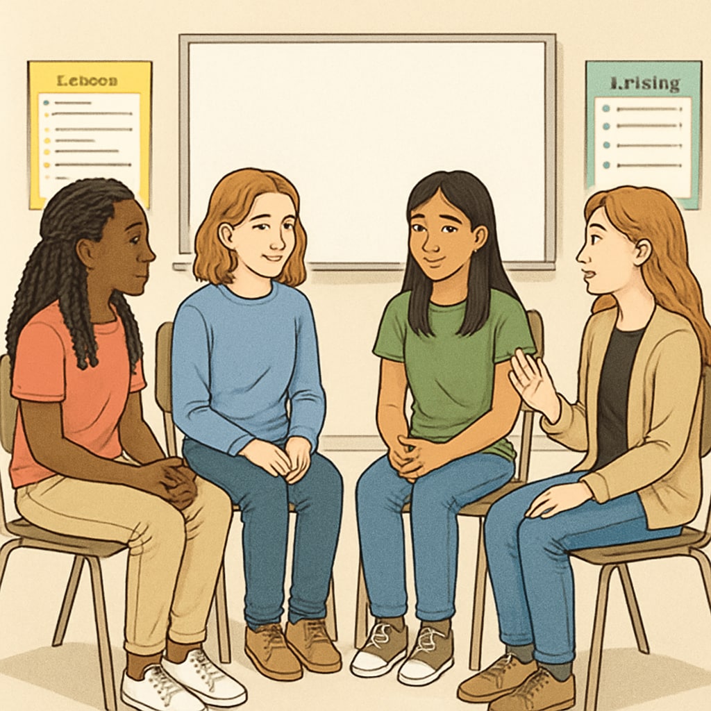 Female students learning Sadhguru communication techniques
