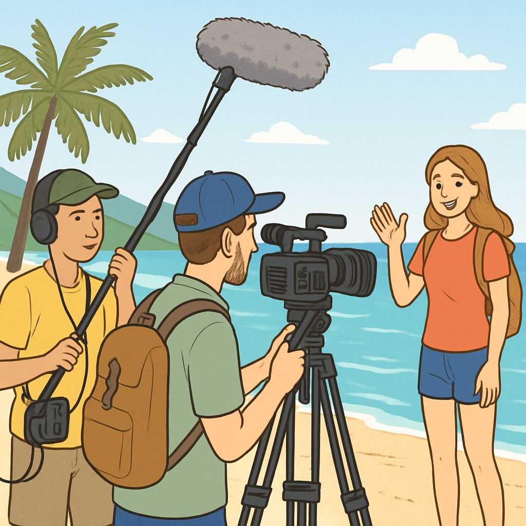 Travel short videos being filmed for social media
