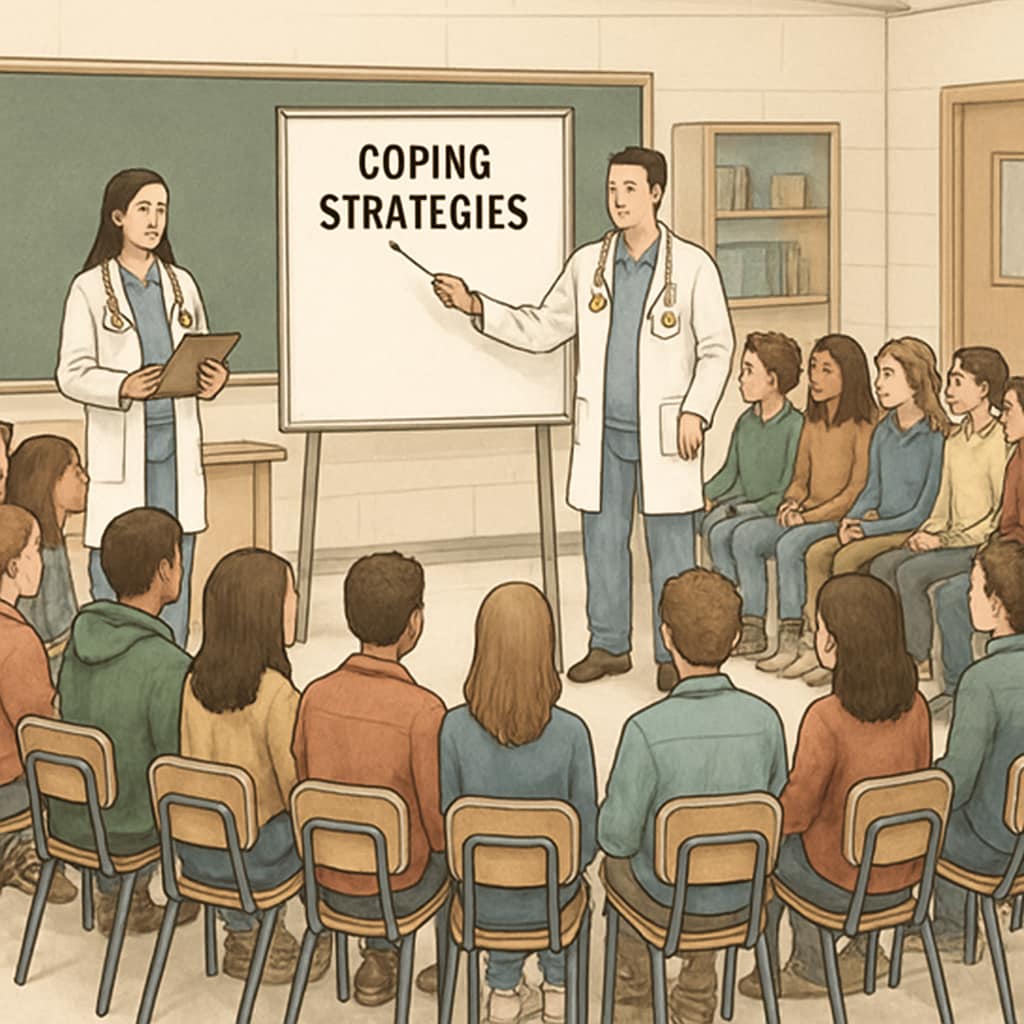 Interactive high school mental health, assembly talk session