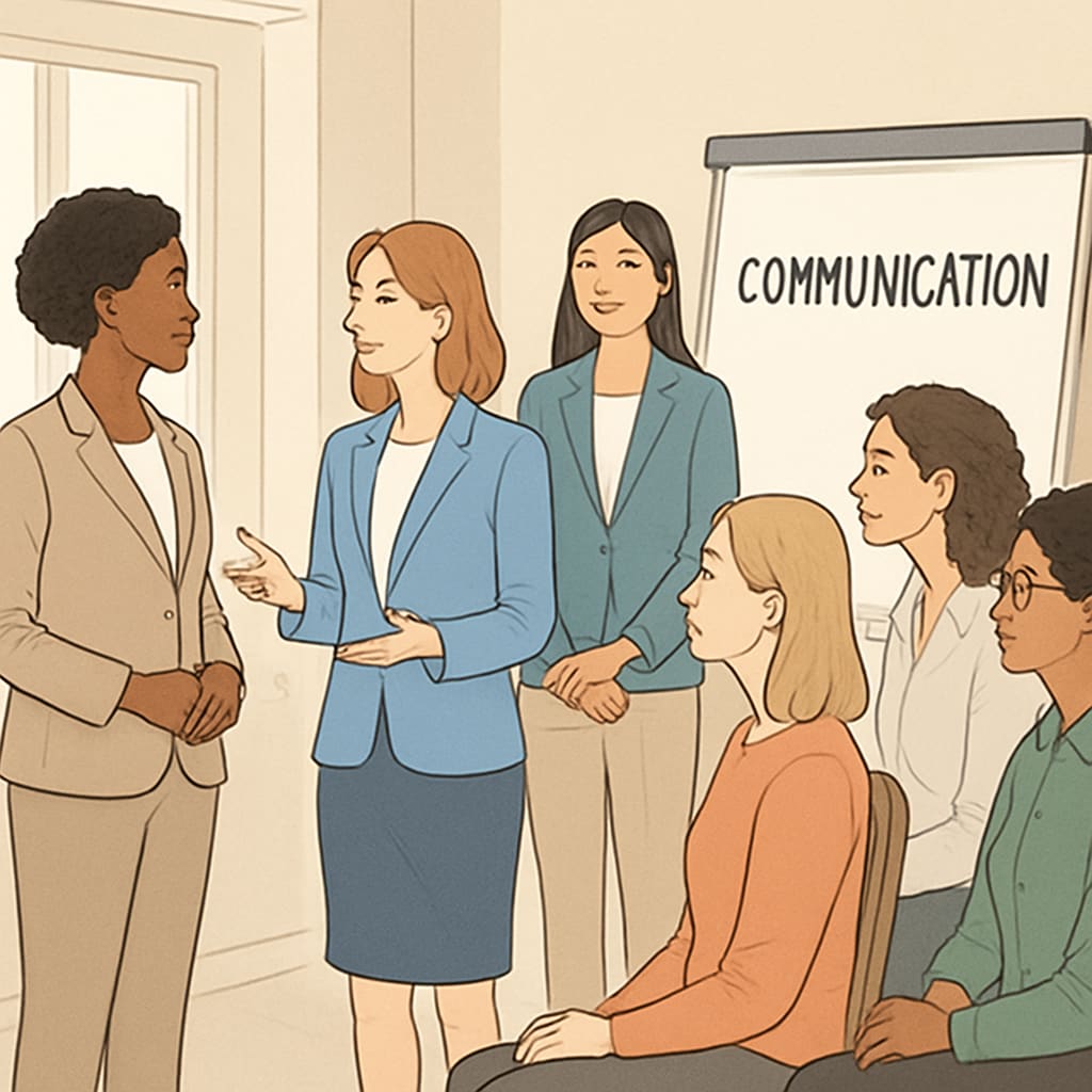 Women entrepreneurs practicing Sadhguru's communication techniques