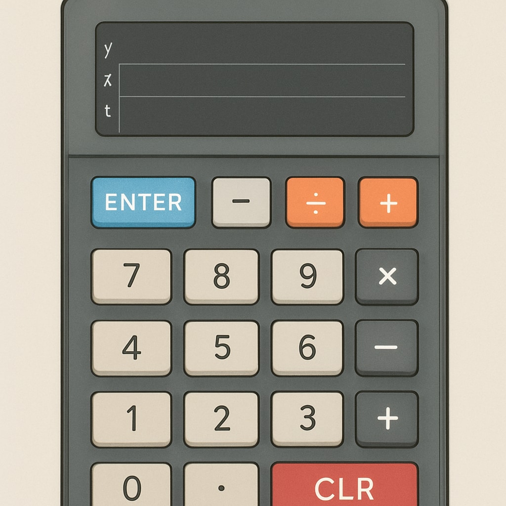 RPN calculator interface demonstrating reverse polish notation input