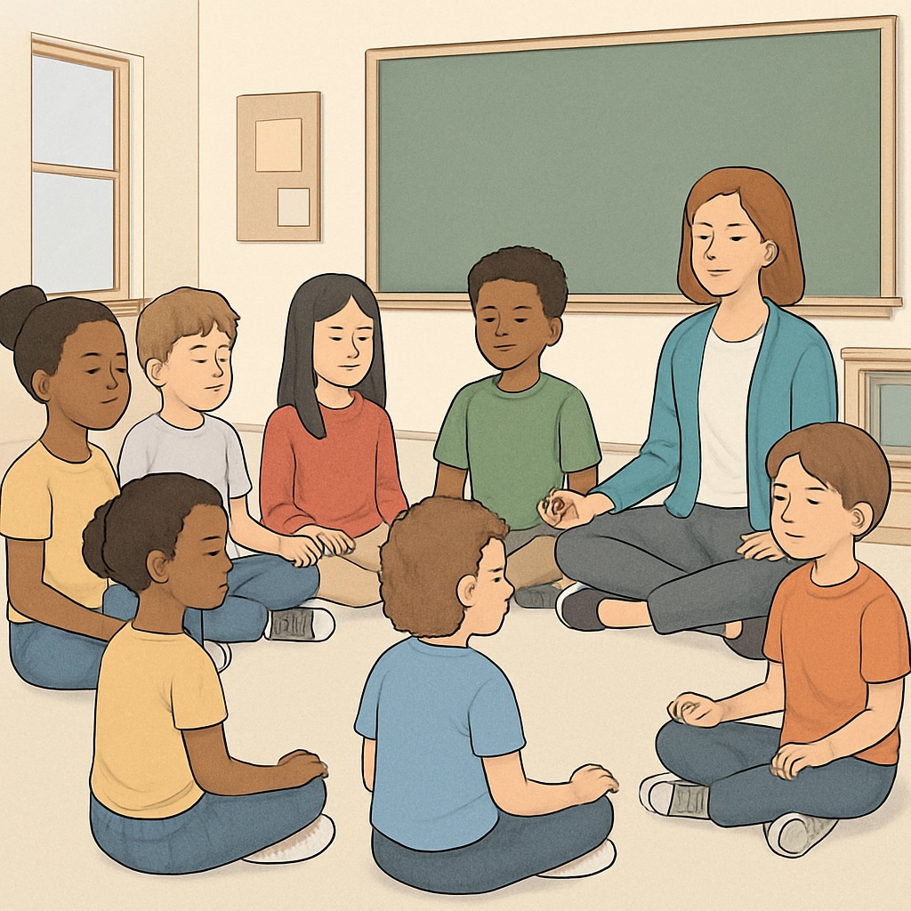 Students practicing Sadhguru-inspired mindfulness exercises for leadership development