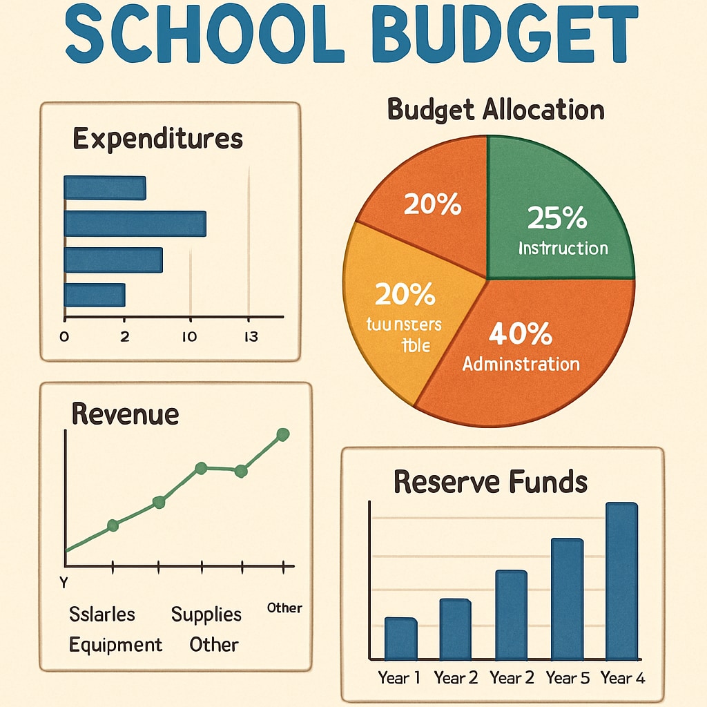 Interactive dashboard showing school budget allocations with data visualization elements Financial analytics dashboard for education management