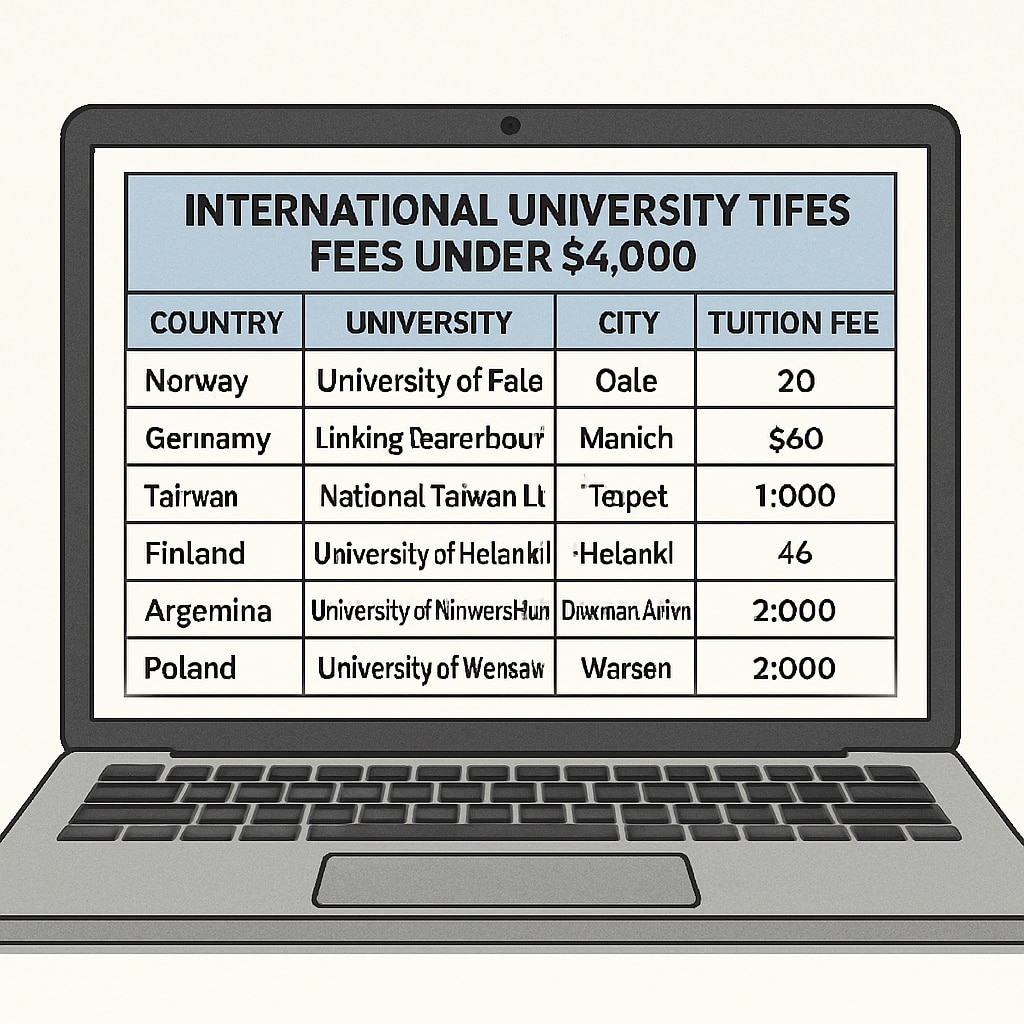Tuition comparison chart for AS-level university admission