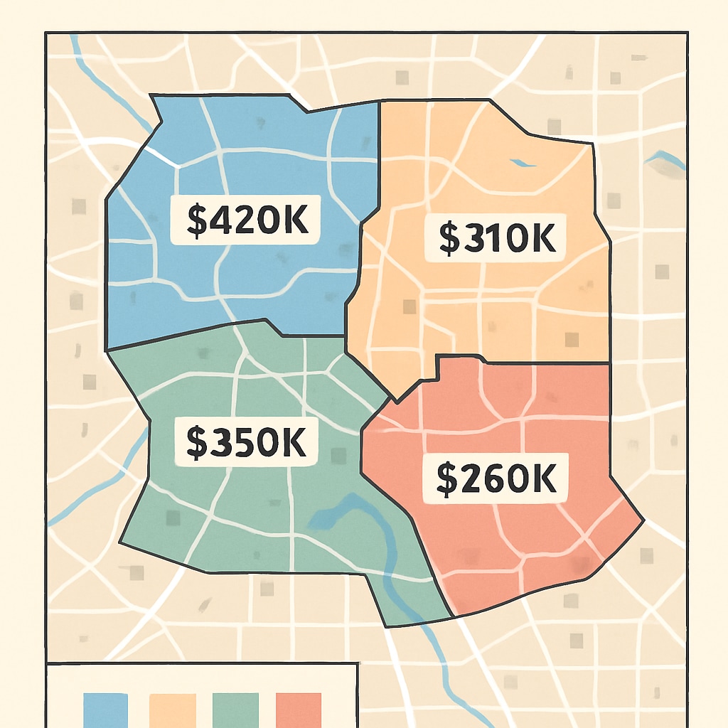 School district rankings and property value heat map