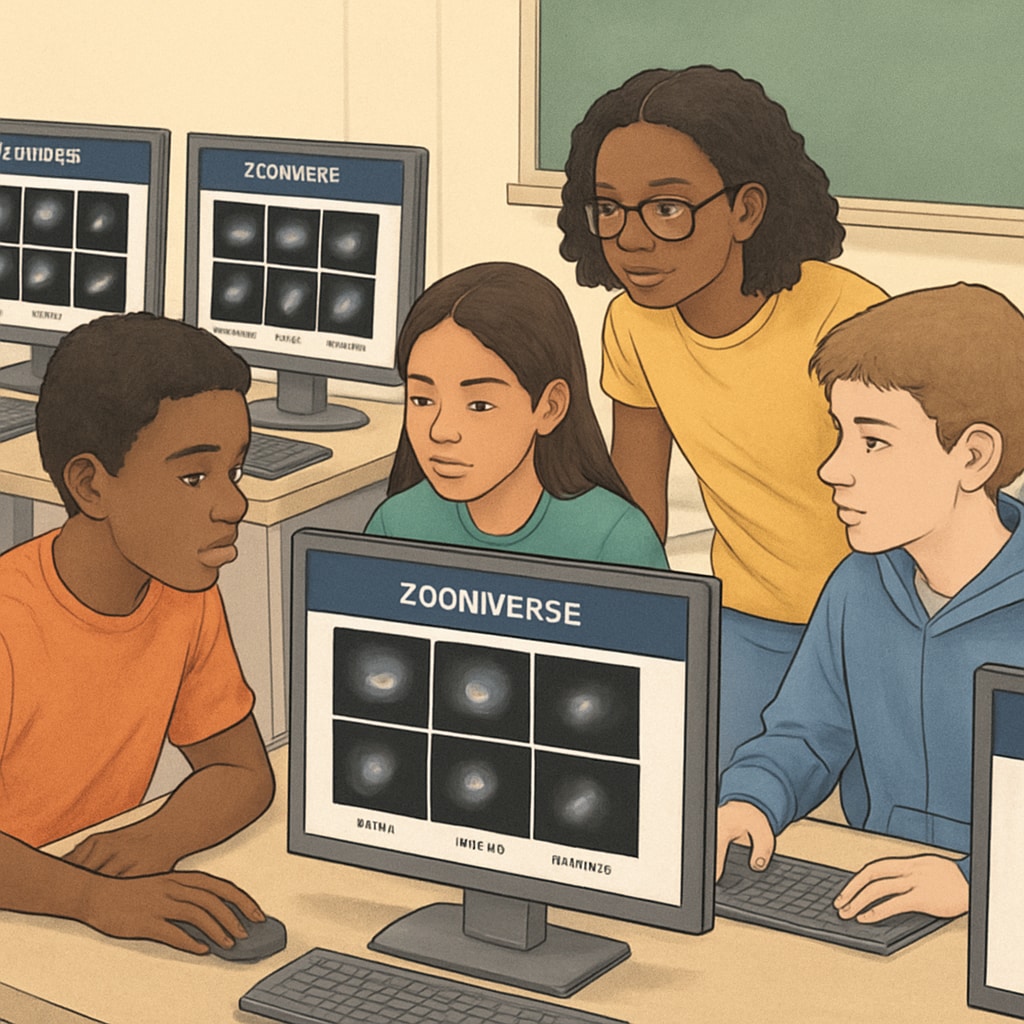 K12 students participating in citizen science project on Zooniverse