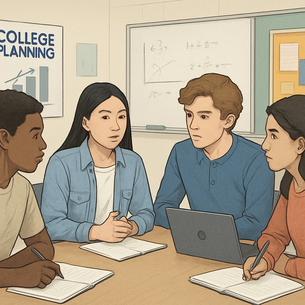 High school freshmen addressing college application challenges