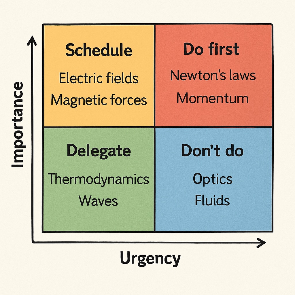 Exam preparation prioritization for BSc Physics backlogs