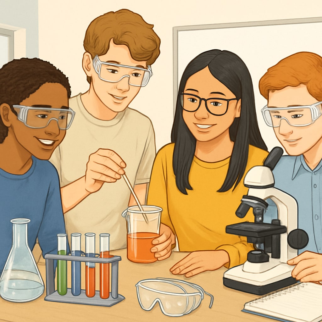 K12 students developing higher education skills through collaborative learning