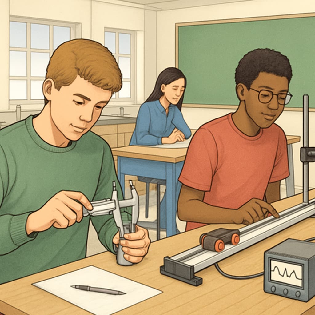 AP Physics C students conducting laboratory experiments