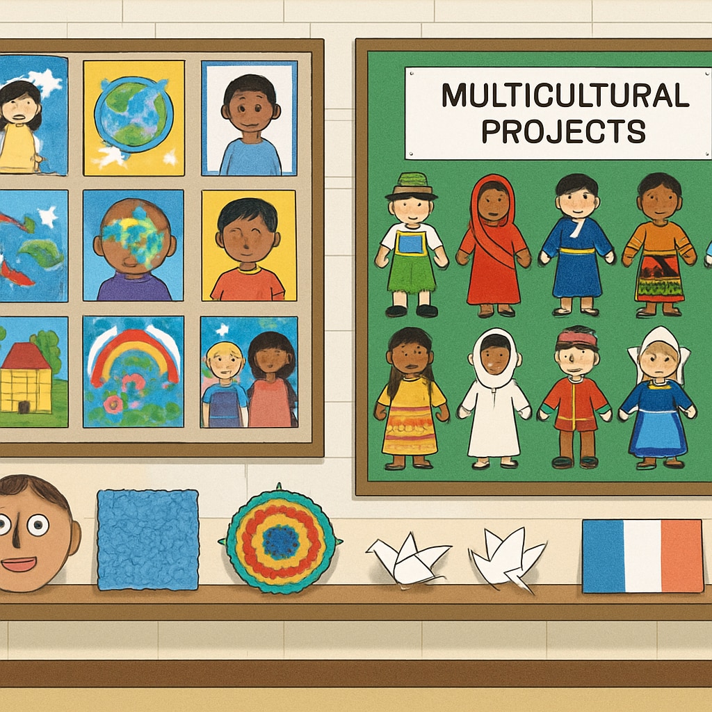 Public school cultural display demonstrating inclusive learning environment