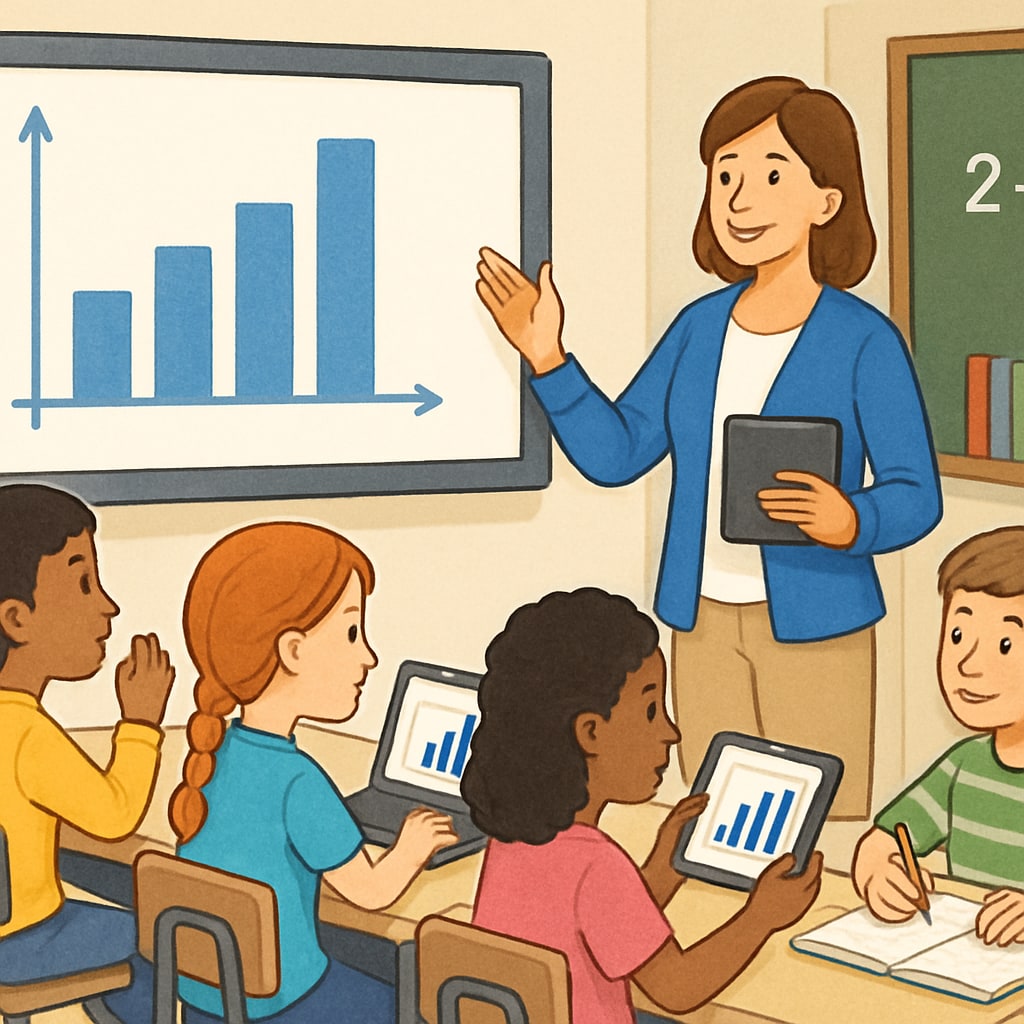 Public elementary school classroom with engaged students