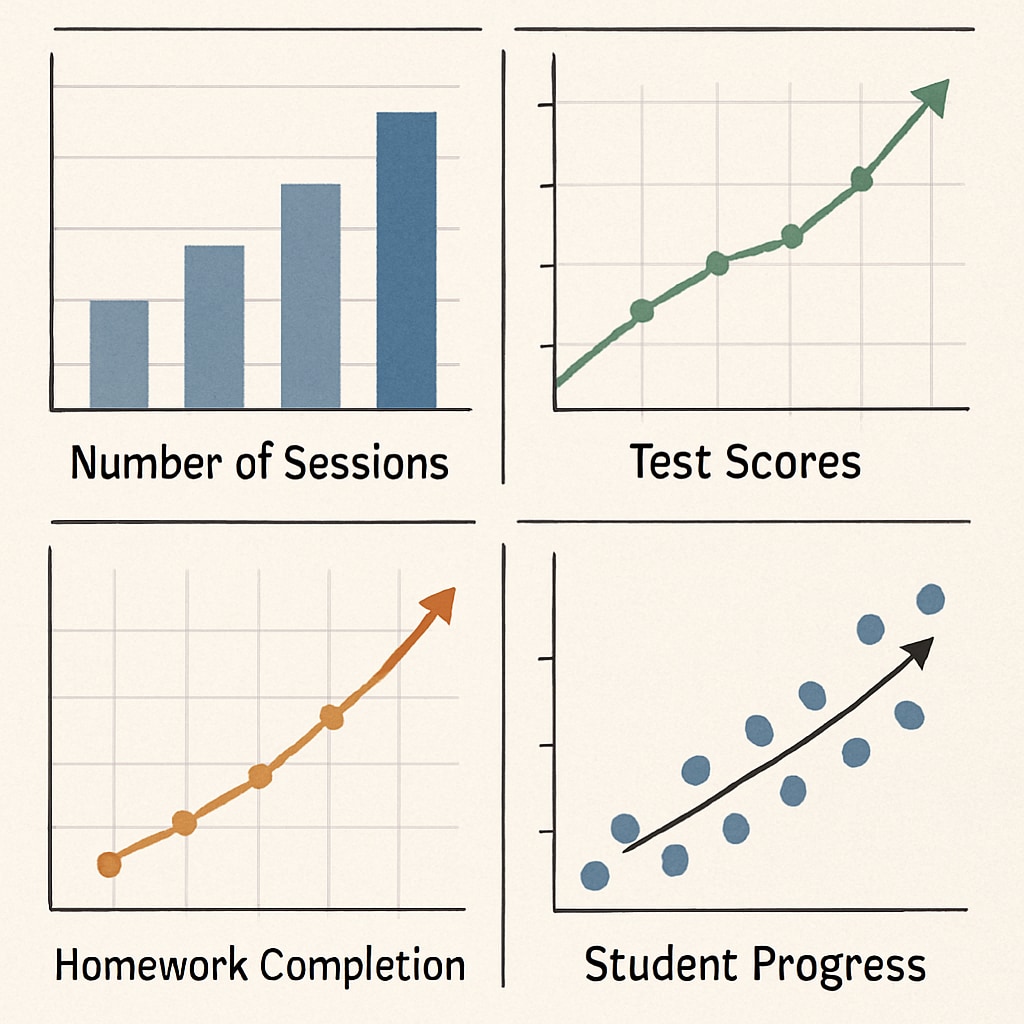 Learning assistant results showing academic progress