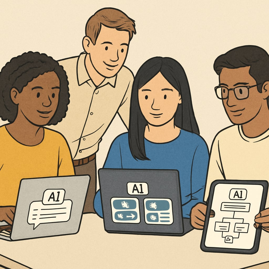 Students utilizing AI subscription services for academic applications
