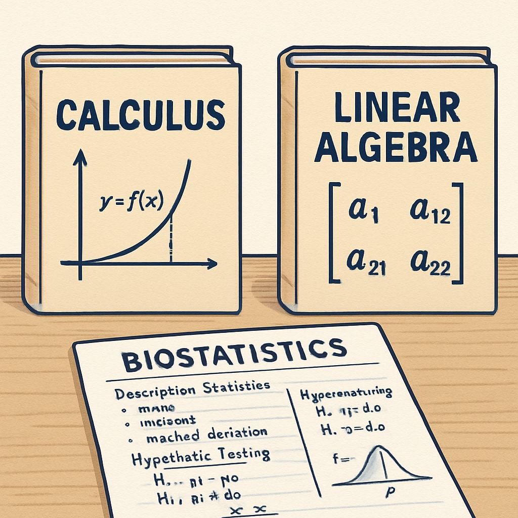 Calculus vs linear algebra textbooks for biostatistics students