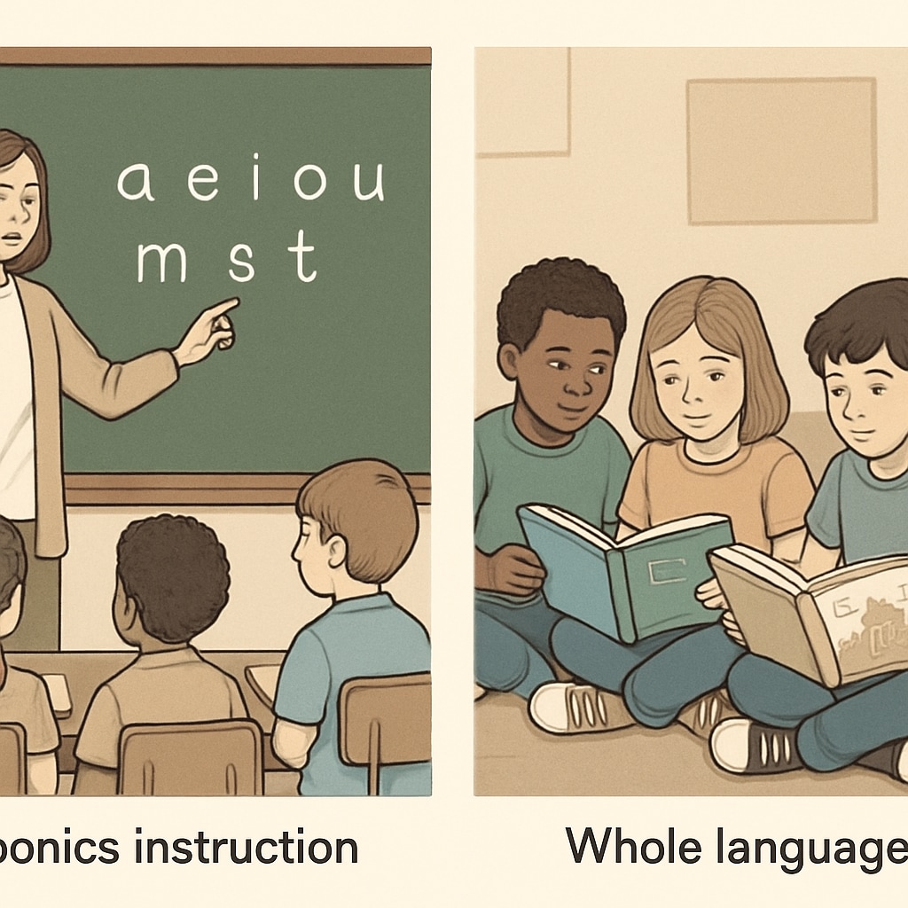 Phonics versus whole language reading instruction comparison