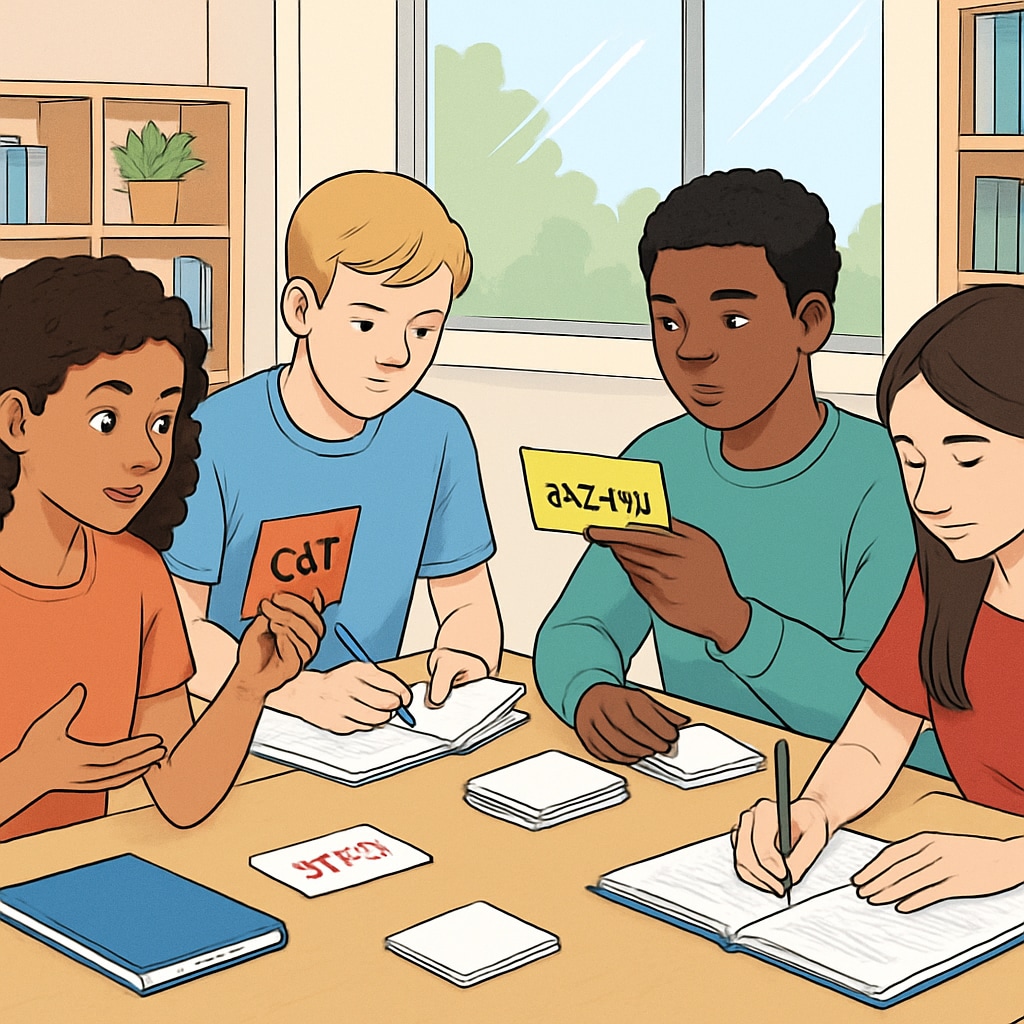 Teens practicing effective study methods and memory techniques