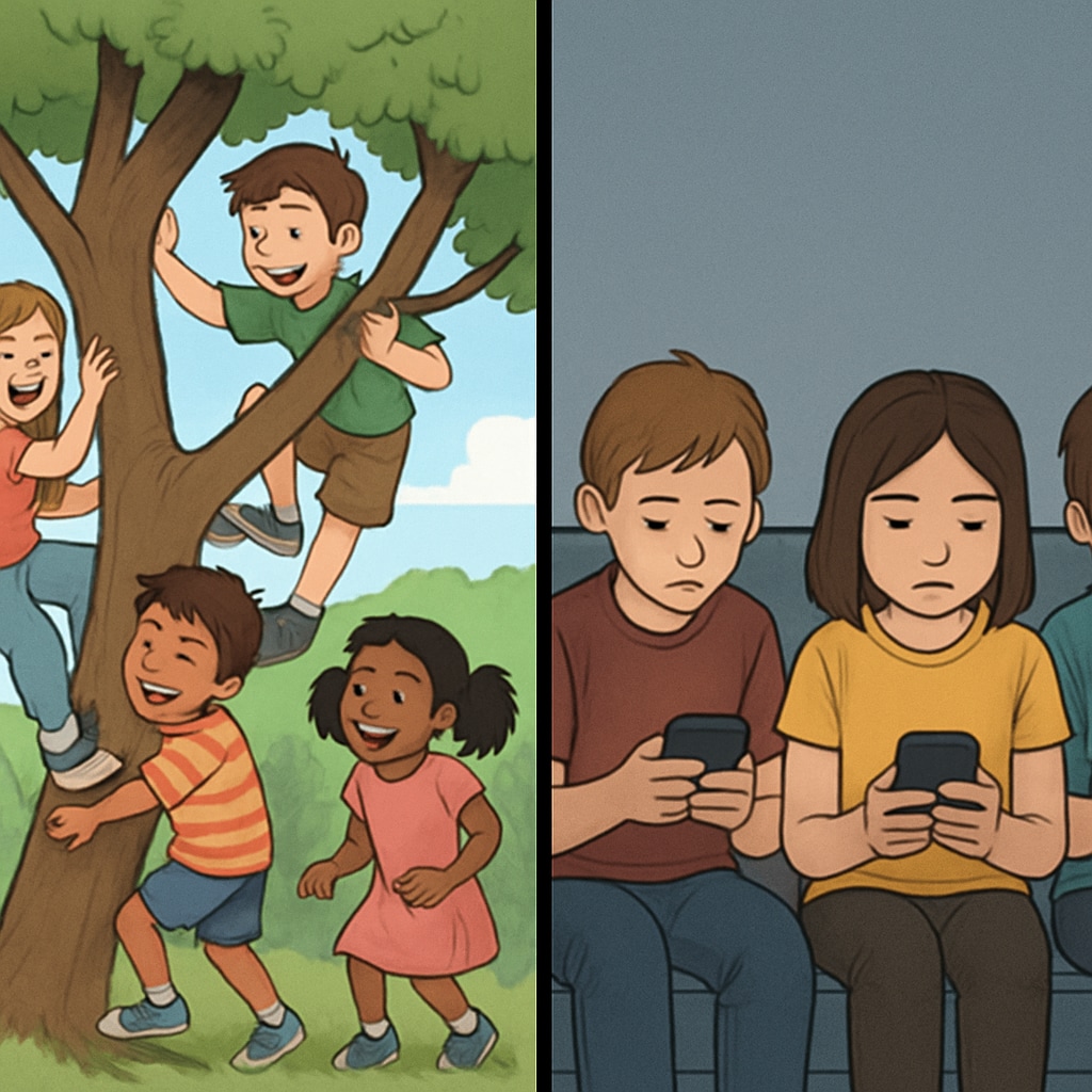 Healthy outdoor play vs technology isolation in children