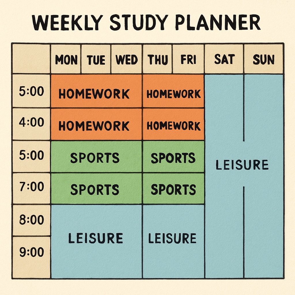 Time management school curriculum visual aid