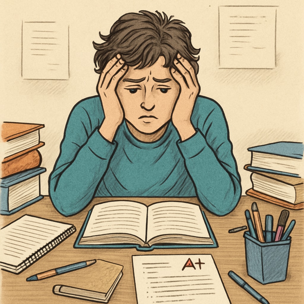 Gifted student suffering from expectation pressure in school