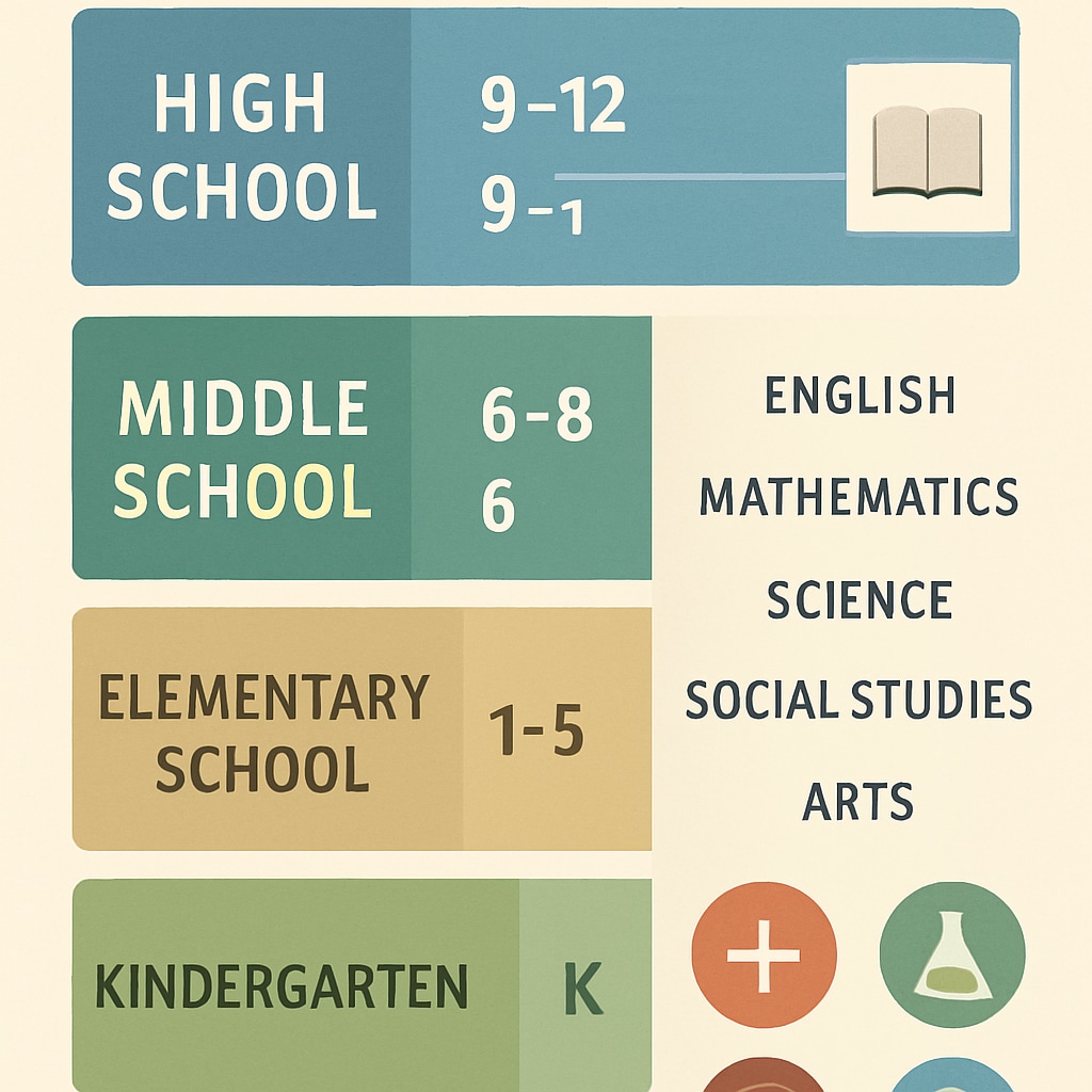 K-12 curriculum standards infographic for educational resource development