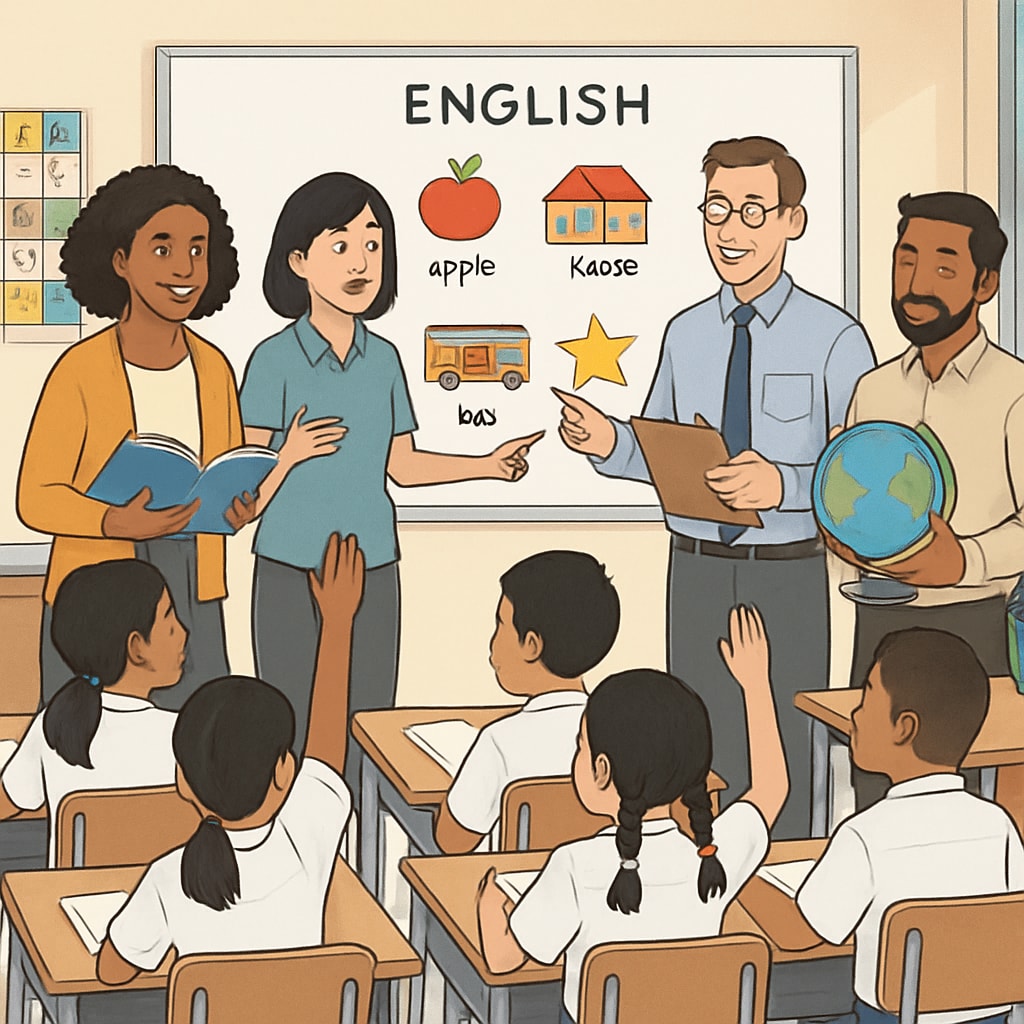 Thailand English teaching summer camp classroom scene